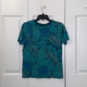 cat & jack, palm leaf tropical tee, blue, 12/14